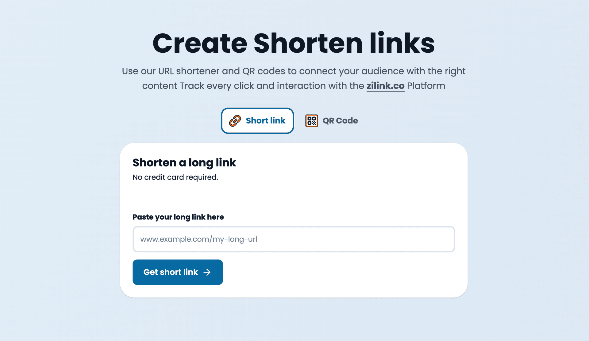 Create Shortened Links & QR Codes
